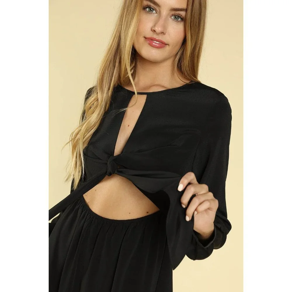 Honey Punch Cut Out Dress, Black - Picture 3 of 4